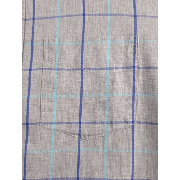 Old Navy Mens Slim Fit Gray Plaid Button-Down Shirt X-Large Long Sleeve Cotton - Picture 6 of 11